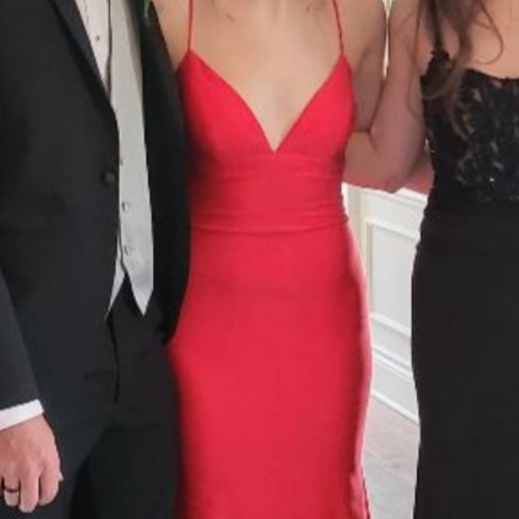 CHERRY RED Sherri Hill Prom Gown - Picture 2 of 7